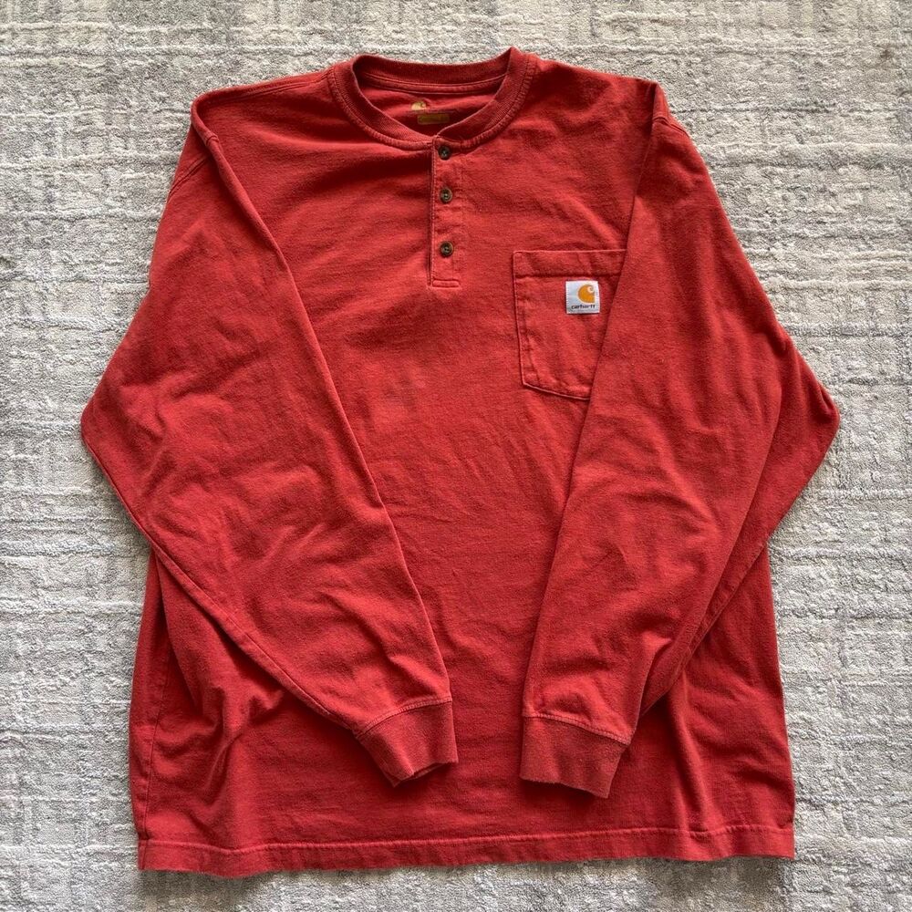 Carhartt Men's Orange and Red T-shirt